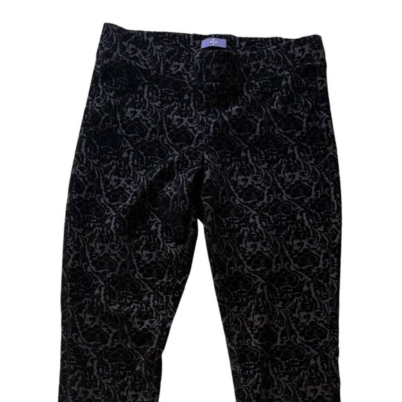 NYDJ Womens Velvet Burnout Pants Fairy Grunge Dark Romance Holiday Size 4 Black - Picture 2 of 7